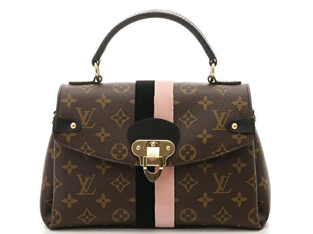 LOUIS VUITTON Handbag Georges Monogram Noir Black Rose Pink Poudre